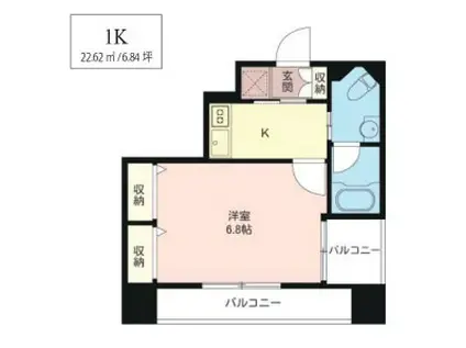 LASANTE品川シーサイドIII(1K/8階)の間取り写真