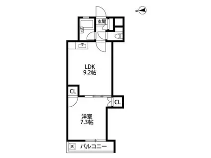 シャレー祐天寺カワベ第7(1LDK/3階)の間取り写真