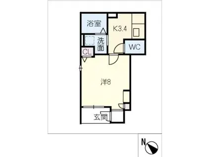 ブレス本山(1K/1階)の間取り写真