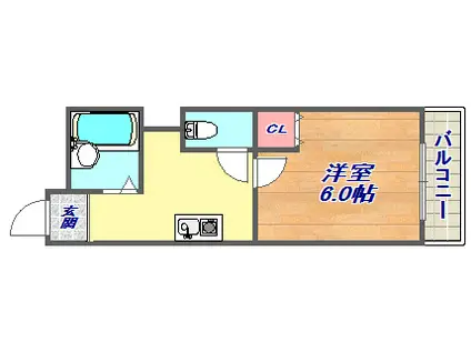 ヴィヴァント青木(1K/4階)の間取り写真