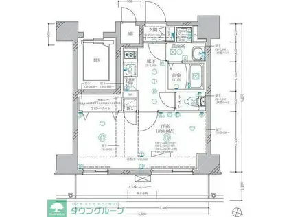 ディアレイシャス東別院IV(1K/9階)の間取り写真
