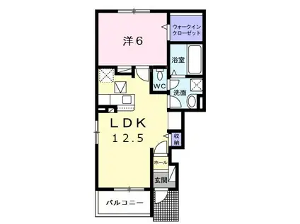 ヴィラ ド ナチュールI(1LDK/1階)の間取り写真