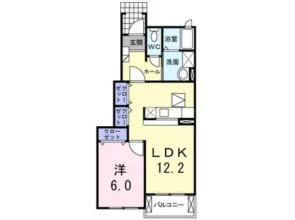 サンライトレジデンスII(1LDK/1階)の間取り写真