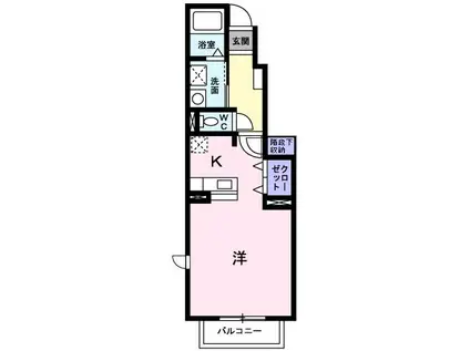 パイナス(1K/1階)の間取り写真