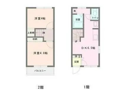 ライフ光(2DK/1階)の間取り写真