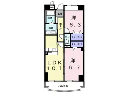 パローレ20(2LDK/5階)の間取り写真