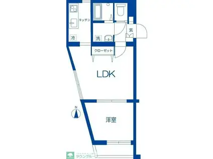 ル・リオン中野白鷺(1LDK/2階)の間取り写真
