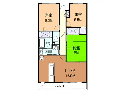 アンクラージュ(3LDK/5階)の間取り写真