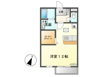 CONFORT(ワンルーム/2階)の間取り写真