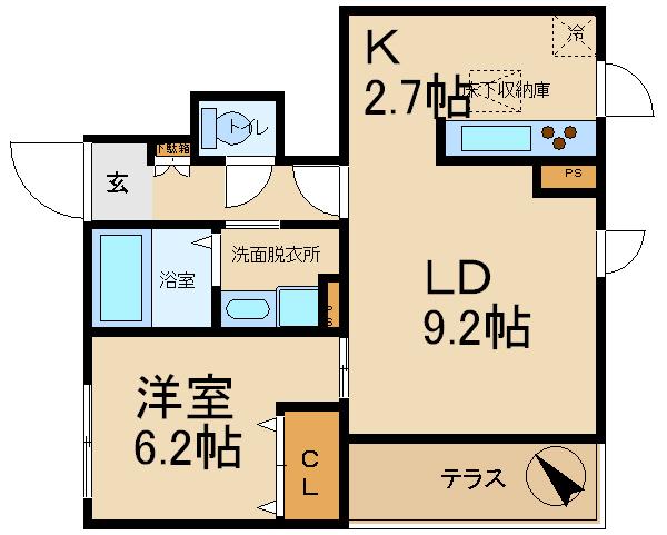 シャーメゾンラン(1LDK/1階)の間取り写真