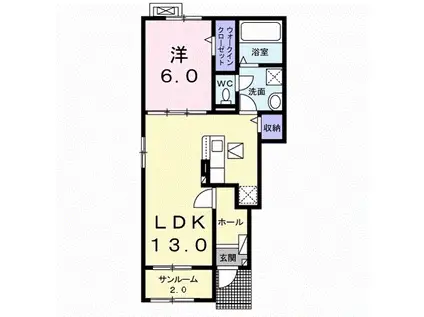ミ・カーサ・クレマチス(1LDK/1階)の間取り写真