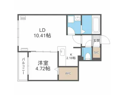 EFFECT北15条 エフェクト北15条(1LDK/4階)の間取り写真