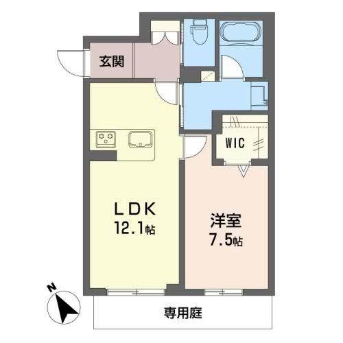 グローリアス浜松(1LDK/1階)の間取り写真