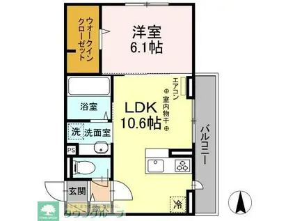 ディアス(1LDK/2階)の間取り写真