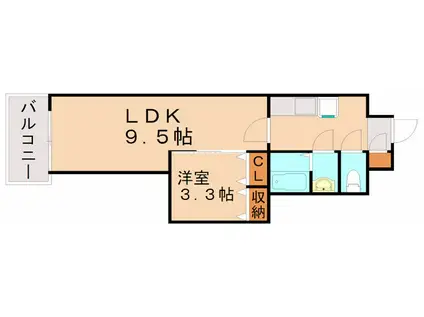 堺町センタービル(1LDK/9階)の間取り写真