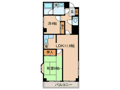 ガネ-シャ(2LDK/4階)の間取り写真