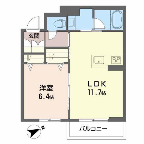 コンフォーザ下戸田(1LDK/3階)の間取り写真