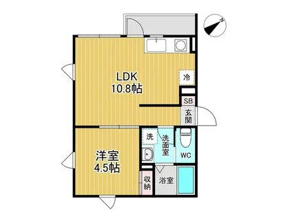 BE ROOM 池田山(1LDK/3階)の間取り写真