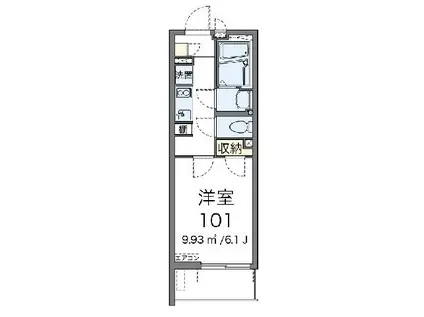 クレイノJOY FOREST(1K/1階)の間取り写真