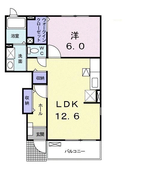 リバーサイド早稲田1番館(1LDK/1階)の間取り写真