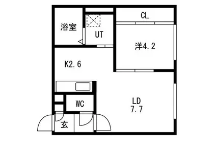 JB千歳II(1LDK/4階)の間取り写真