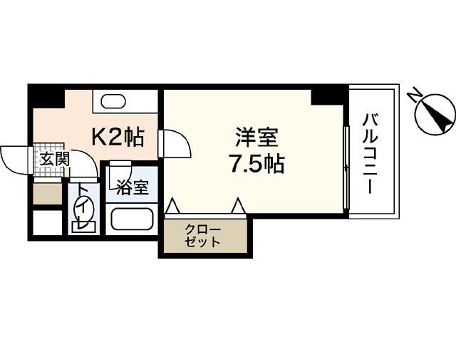 サンコーポ横川(1K/8階)の間取り写真