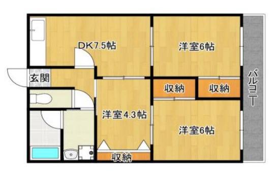 グレイス姫路(3DK/5階)の間取り写真