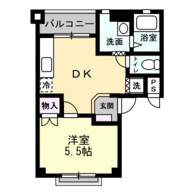 アンシャンテ(1DK/1階)の間取り写真