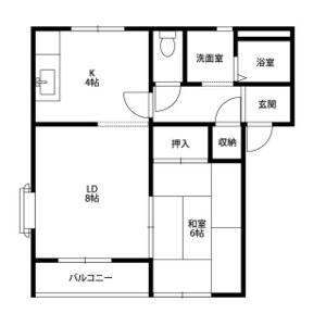 ステージ21 C棟(1LDK/2階)の間取り写真