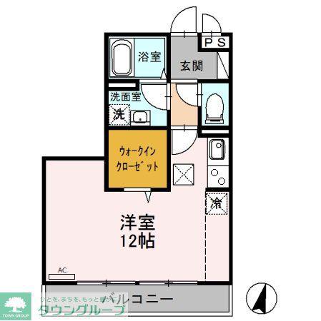 グレイスコートII(ワンルーム/1階)の間取り写真