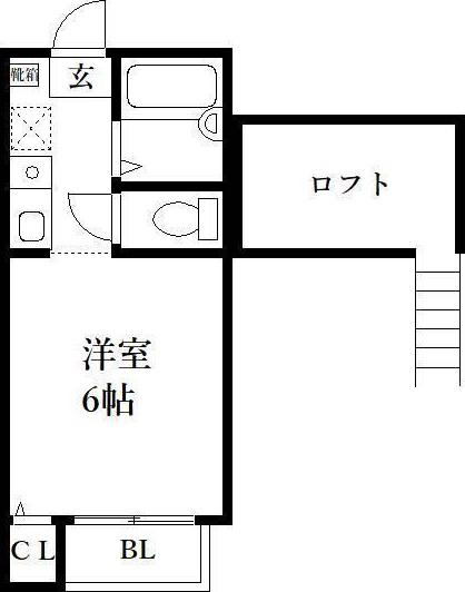 シンフォニア平尾(ワンルーム/1階)の間取り写真