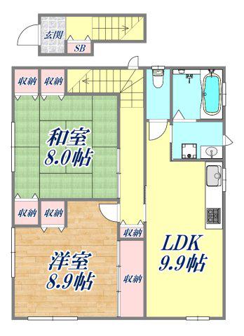 CREW阪神西宮(2LDK/1階)の間取り写真