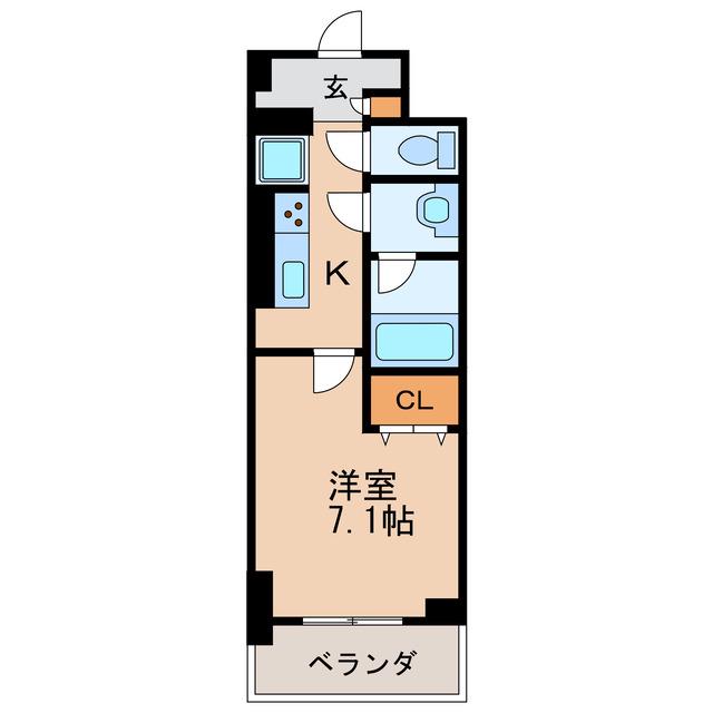 ラ・プレス新栄(1K/8階)の間取り写真