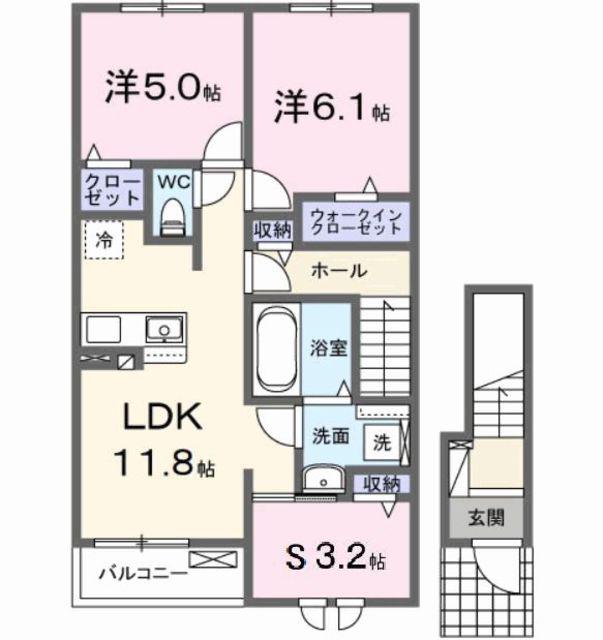 マーナ リエール(2SLDK/2階)の間取り写真