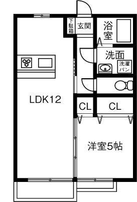 サンハイツ和佳(1LDK/2階)の間取り写真