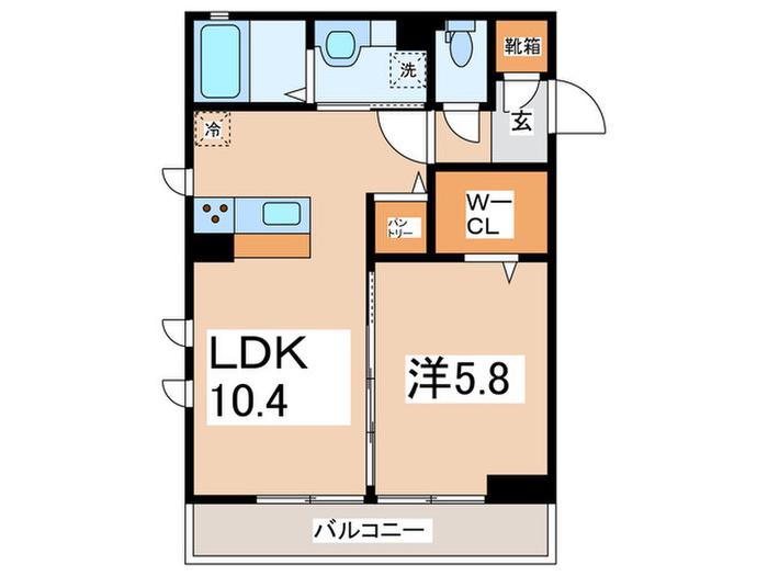 D-ROOM SUELO(1LDK/2階)の間取り写真