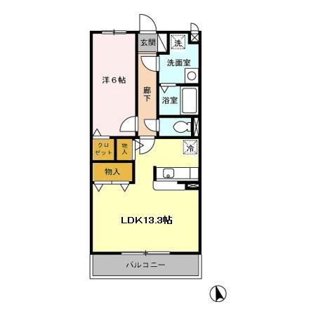 EXCEL COURT(1LDK/2階)の間取り写真