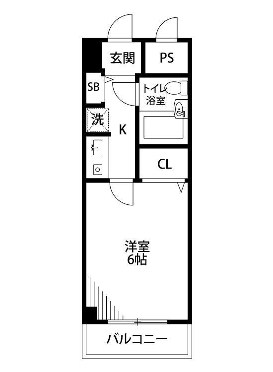 日神パレステージ町田(1K/2階)の間取り写真