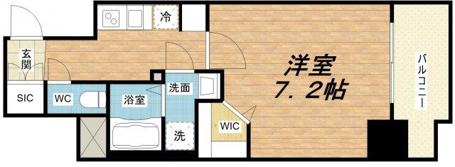 LA DOUCEUR谷町(1K/14階)の間取り写真