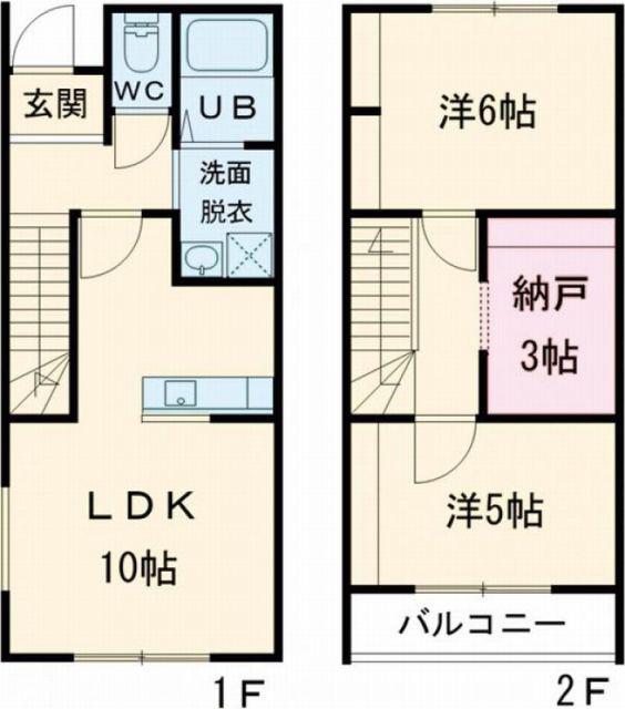 カーサ・ジュノB(2SLDK/1階)の間取り写真