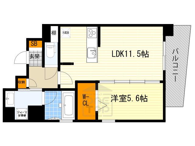 アグレアーブル(1LDK/4階)の間取り写真