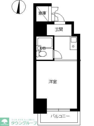 スカイコート下高井戸(1K/9階)の間取り写真