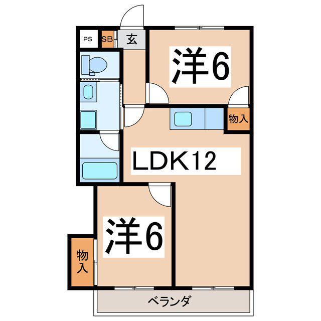 SON DE MER (2LDK/2階)の間取り写真