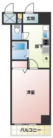 ベナレス藤枝(ワンルーム/3階)の間取り写真