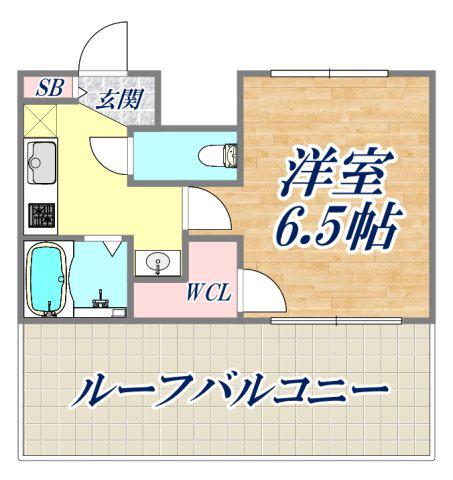 エステムコート三宮イーストⅡリベルテ(1K/6階)の間取り写真