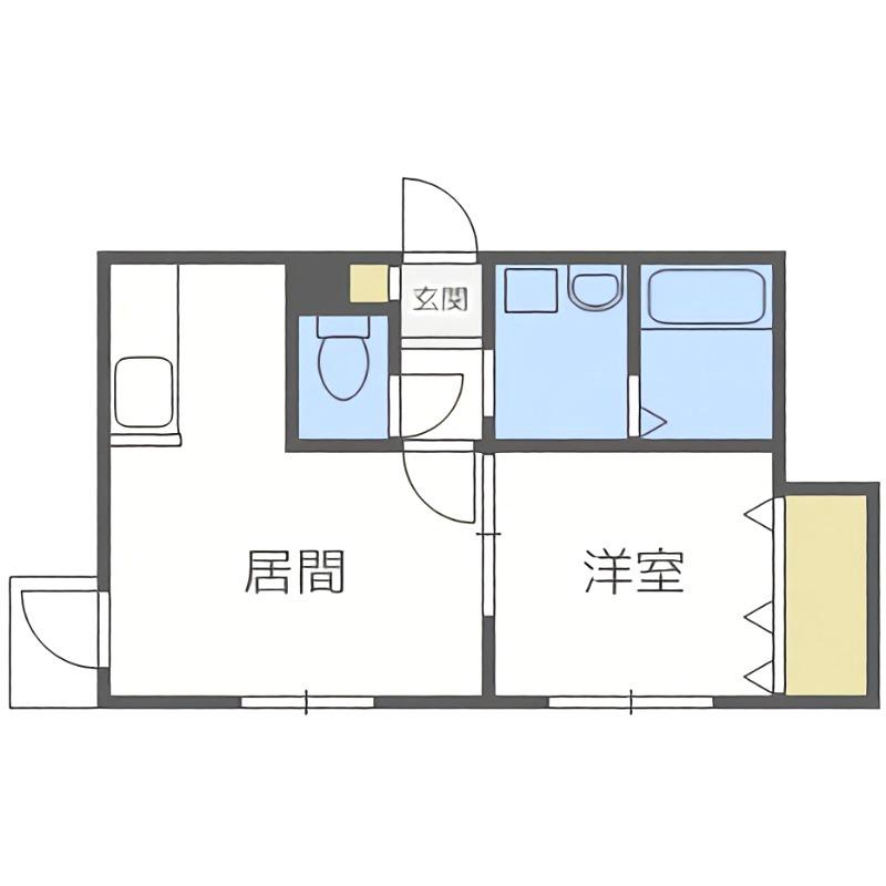 グランディール学園前(1LDK/2階)の間取り写真