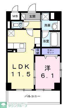 YS STATE 天王台(1LDK/5階)の間取り写真