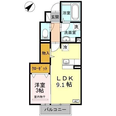 メゾンプランタニエール キャトル(1LDK/1階)の間取り写真