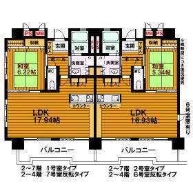 東北新幹線 郡山駅(福島) バス乗車時間：20分 最寄りバス停で下車 徒歩1分 7階建 築23年(1LDK/2階)の間取り写真