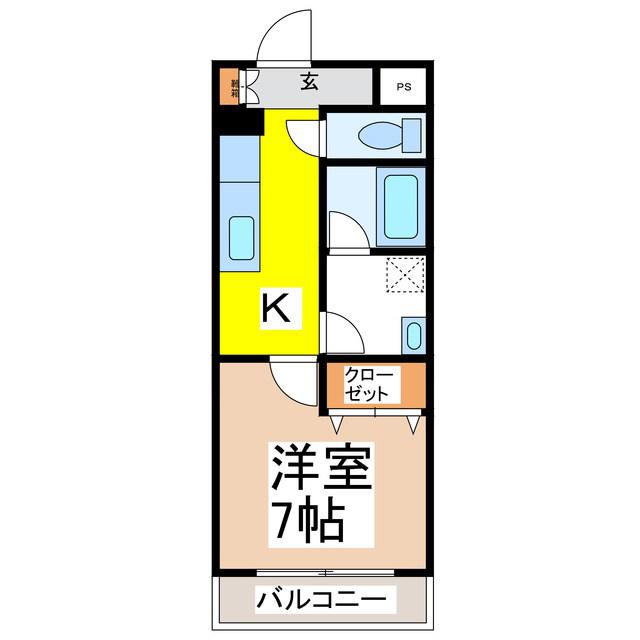 グランディオールマンション(1K/3階)の間取り写真